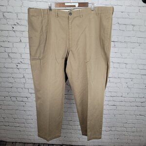 Lands' End Tan 100% Cotton Traditional Fit Straight Leg Chino Pants 48/T (48x31)